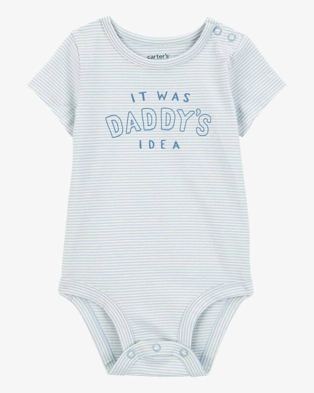 Product image 1 of Baby "It Was Daddy's Idea" Short-Sleeve Bodysuit - Blue