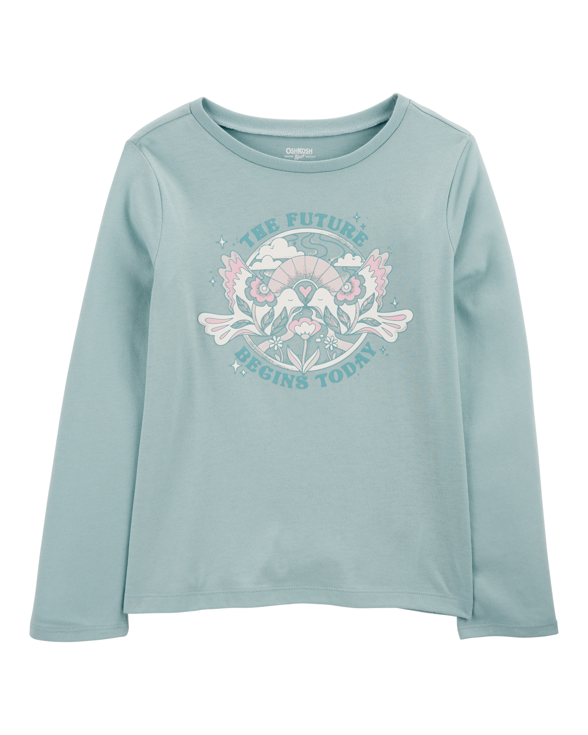 大人気新品 Long-Sleeve Today Begins Future The Kid Graphic Green - Tee トップス