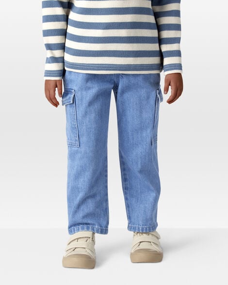 Toddler Organic Cotton Denim Cargo Pants
