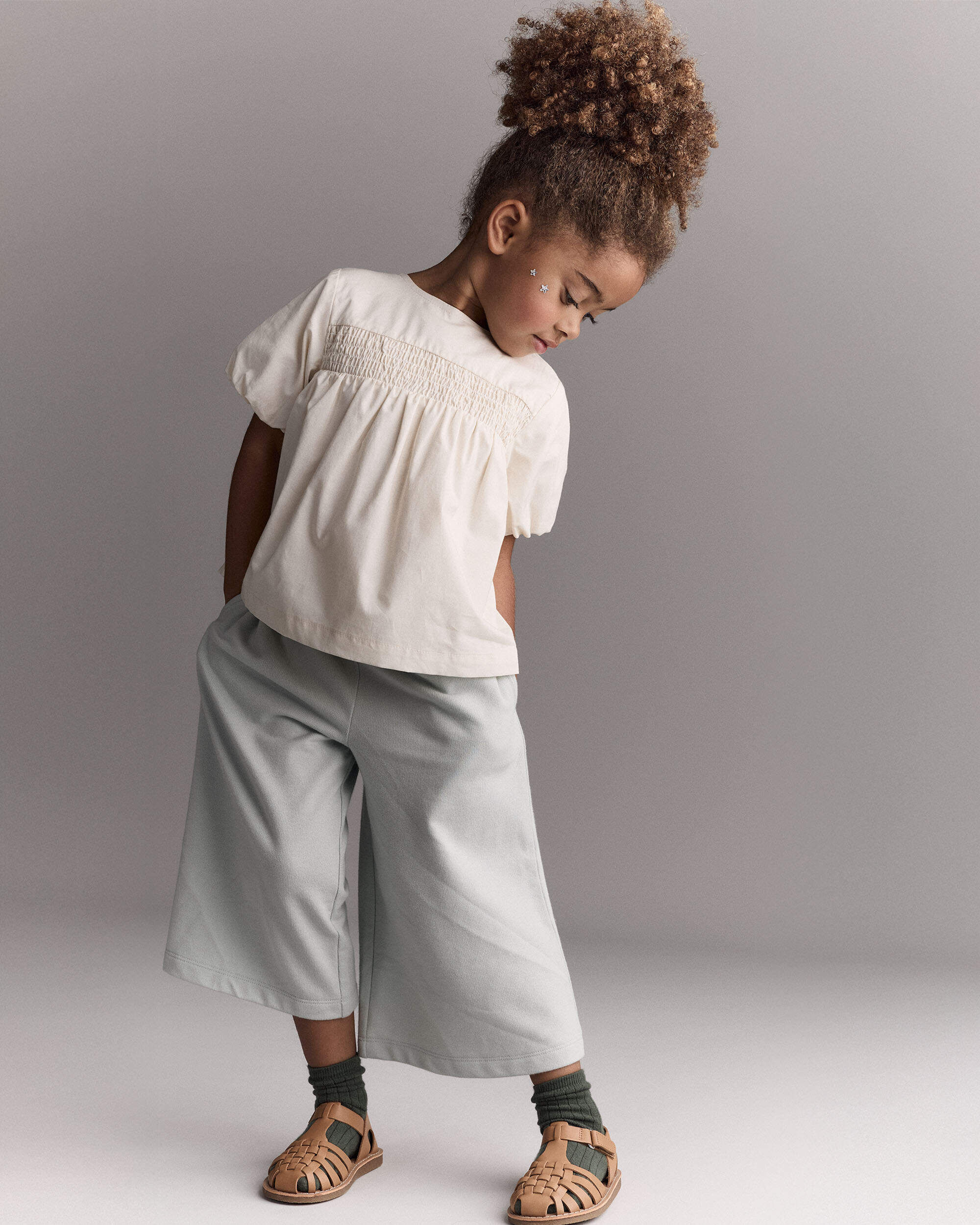 Otter Avenue Toddler Girl Wide-Leg Drape Pant 12M Light Blue 20$