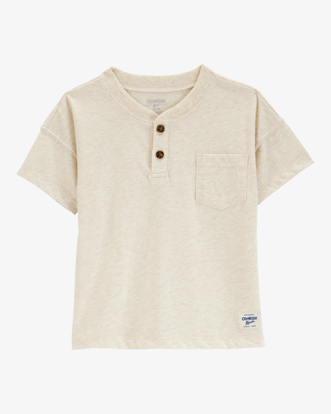 Baby Pocket Henley Tee - Cream