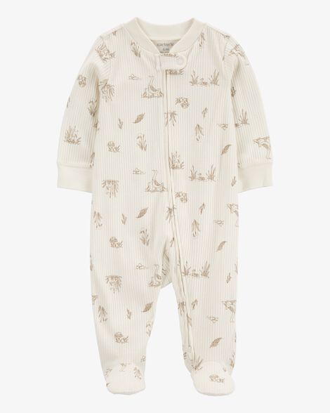  Product image 1 of Baby Goose 2-Way Zip Ribbed Sleep & Play Pajamas