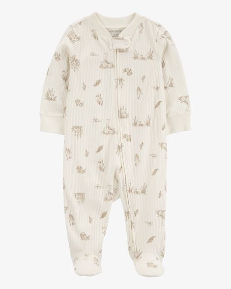 Product image 1 of Baby Goose 2-Way Zip Ribbed Sleep & Play Pajamas