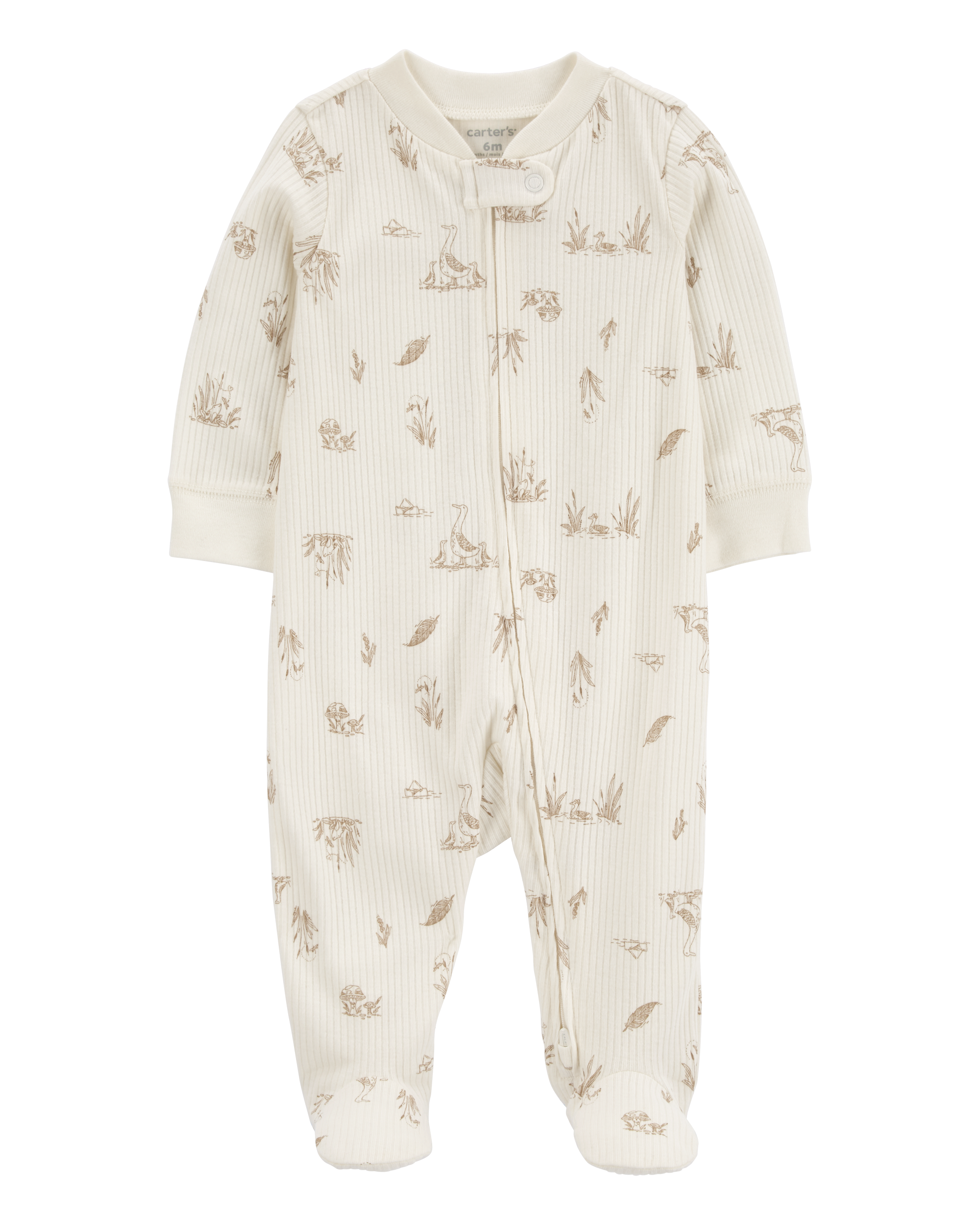 Baby Goose 2-Way Zip Ribbed Sleep & Play Pajamas