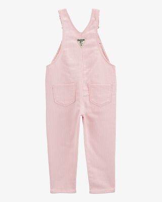 Product image 2 of Toddler Knit Denim Hickory Stripe Overalls - Pink