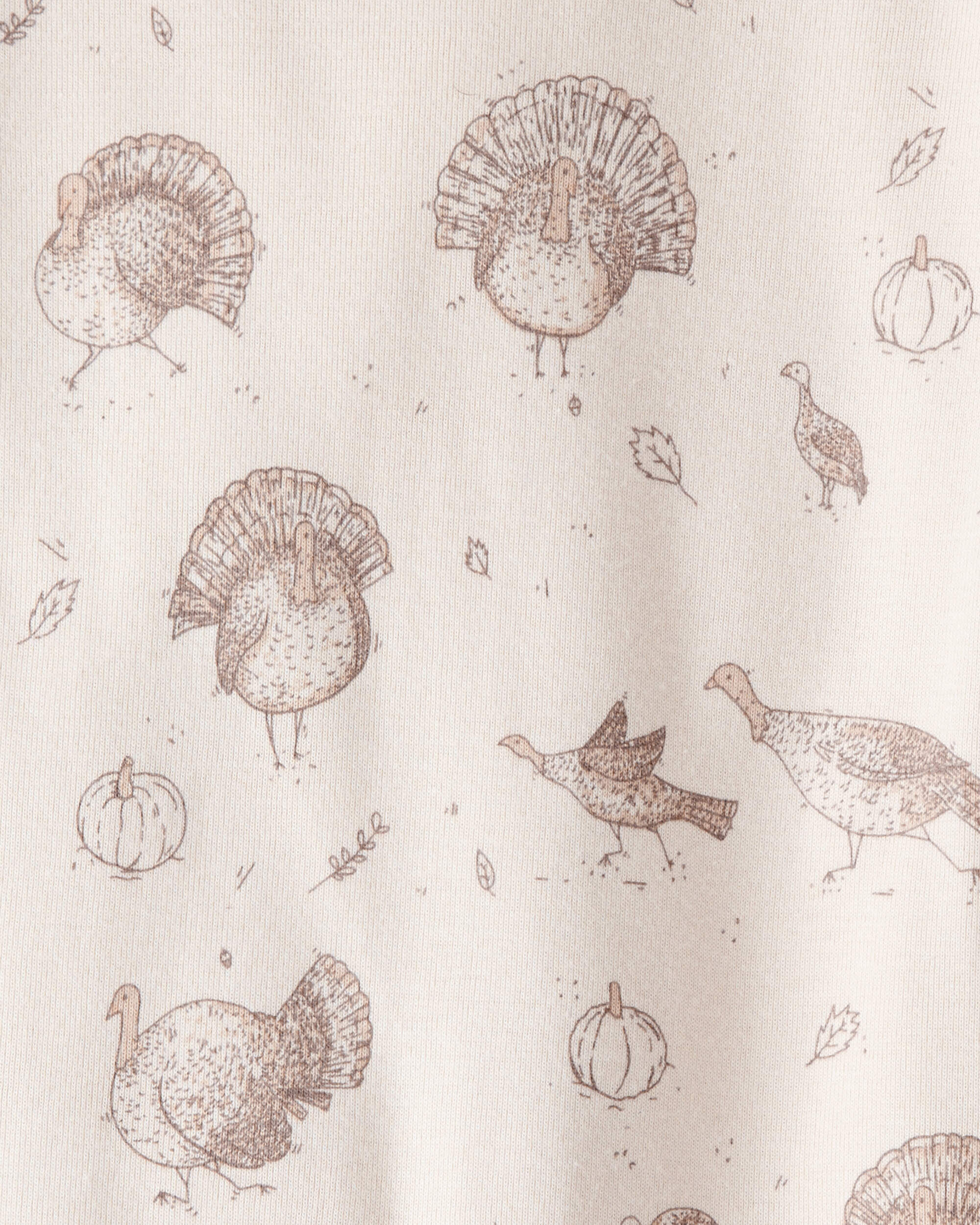 Toddler Organic Cotton Pajamas Turkey Trot Print