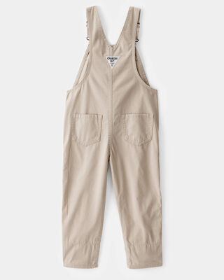 Product image 2 of Toddler Lightweight Floral-Lined Canvas Overalls - Khaki