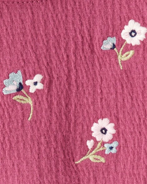 Product image 4 of Baby Embroidered Floral Bodysuit Dress - Pink