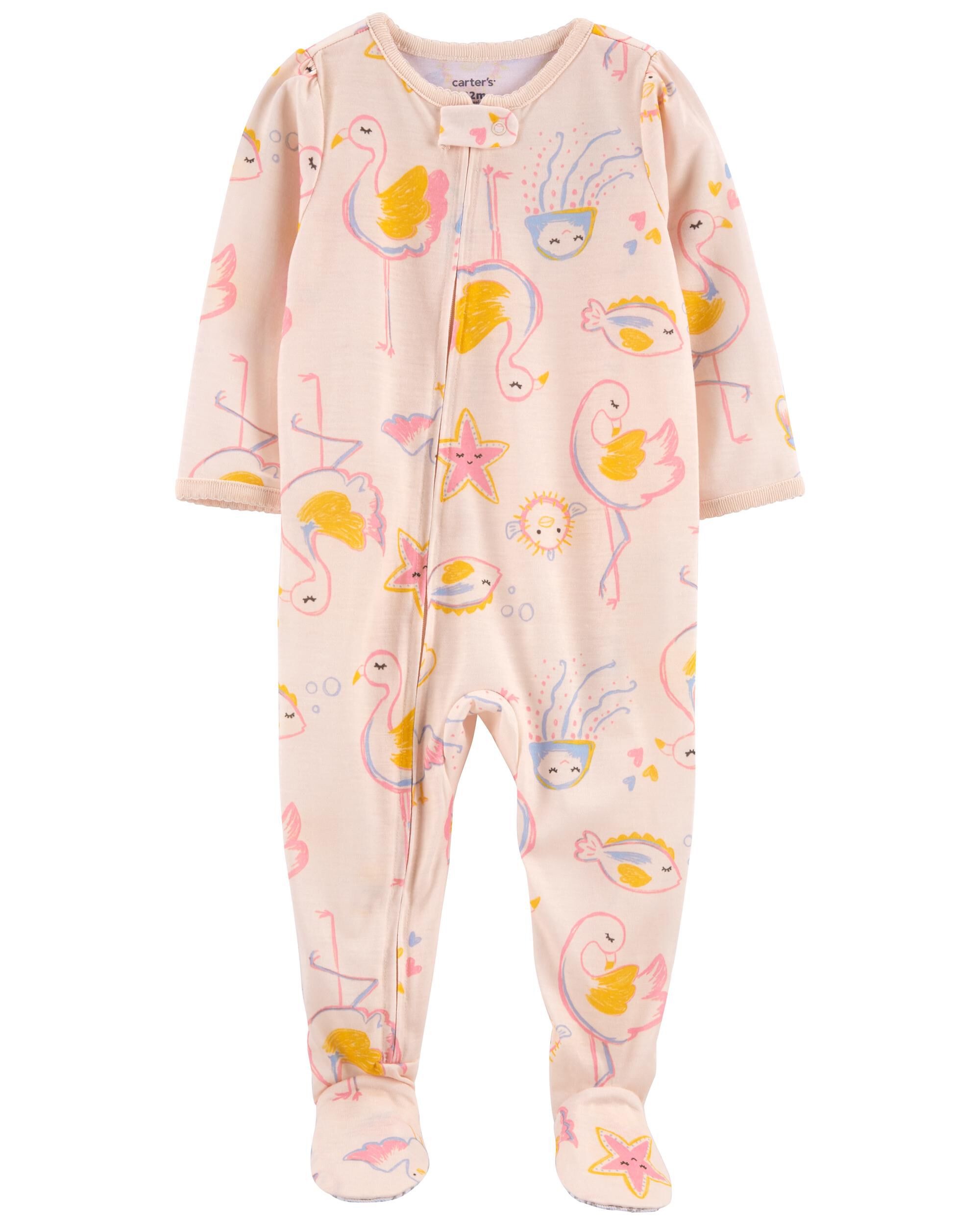 Baby 1 Piece Flamingo Loose Fit Footie Pajamas Carter s Carter s