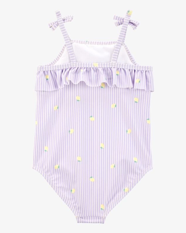 Product image 2 of Toddler Girl 1-Piece Striped Lemon Swimsuit - Purple