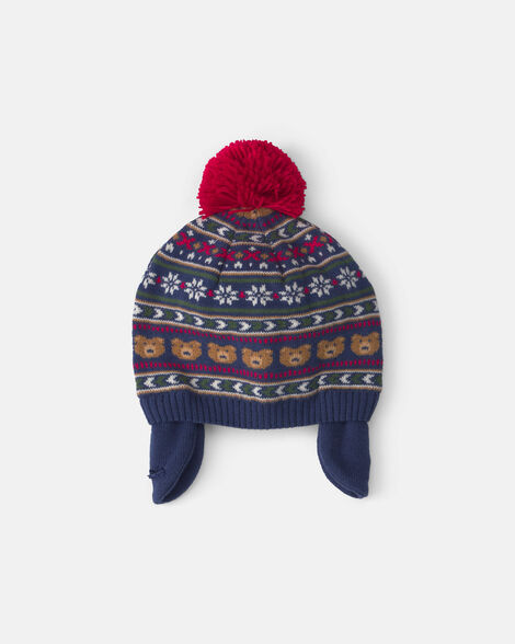 Baby Boy Pom Fair Isle Beanie