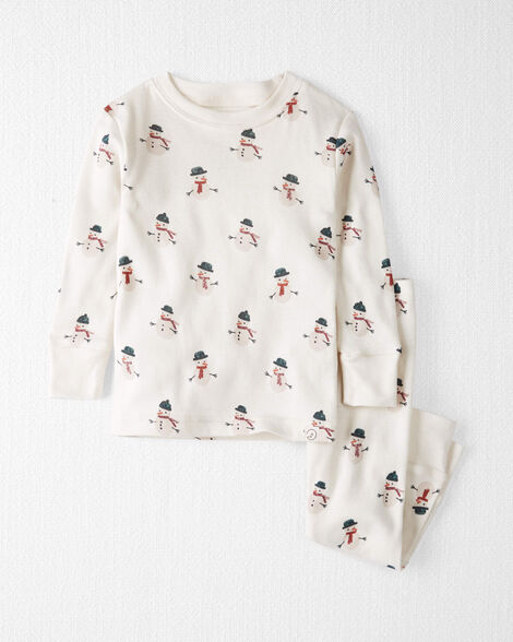 Baby 2-Piece Organic Cotton Pajamas in Snowman Print