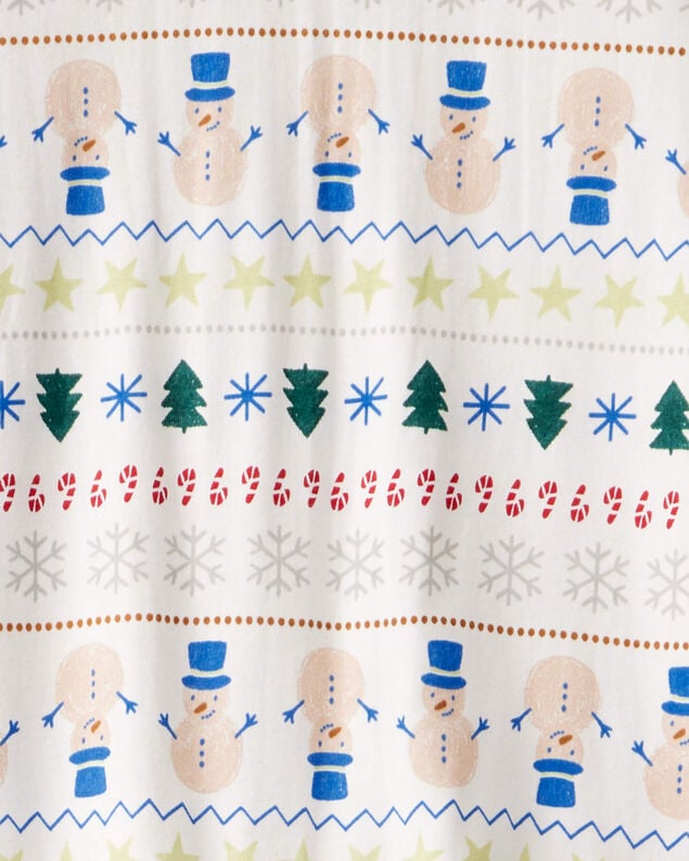 Product image 2 of Adult Snowman Fair Isle 100% Cotton Long-Sleeve Snug Fit - White