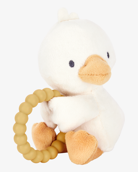 baby chick plush with teether - yellow