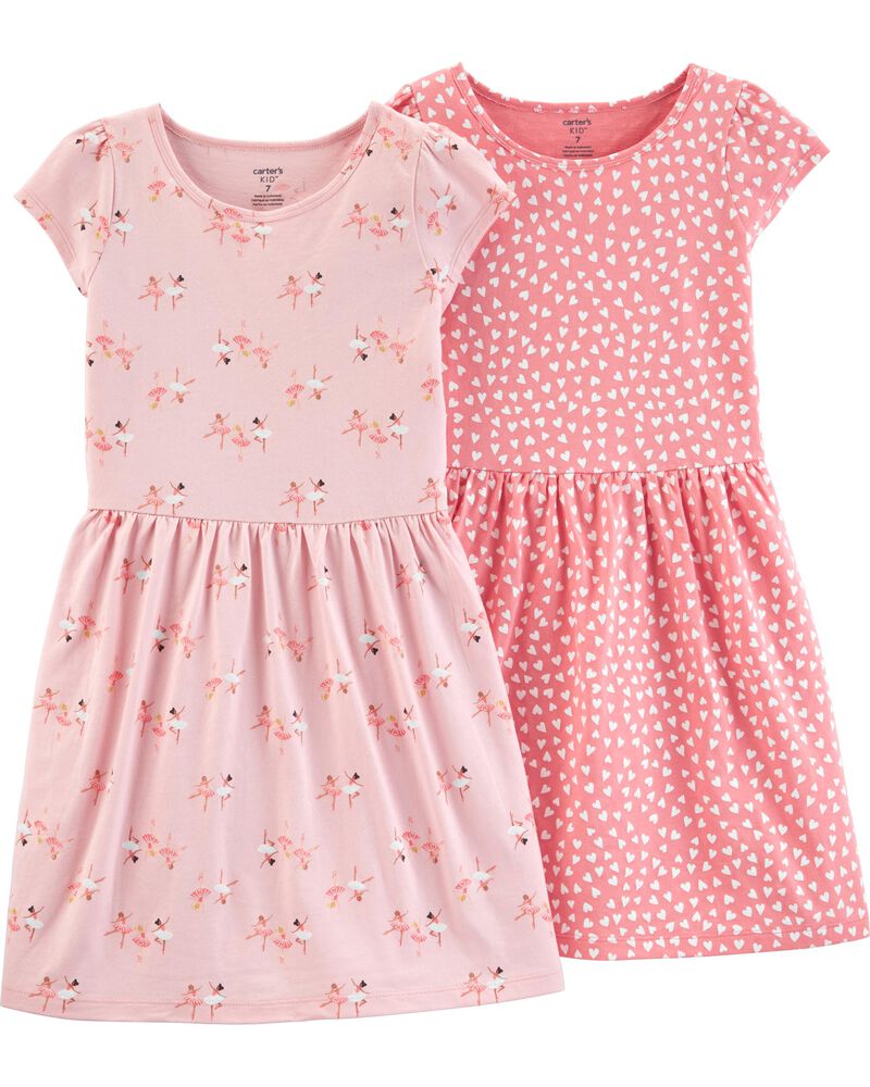 2 Pack Ballerina Hearts Jersey Dress Set Carters Com