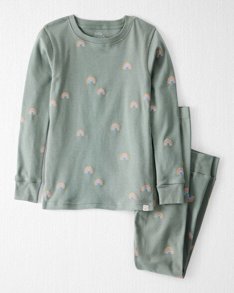 Kid Organic Cotton Pajamas in Magical Rainbow Print