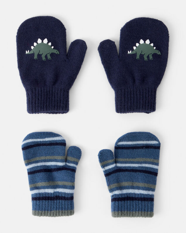Product image 1 of Toddler Boy 2-Pack Dinosaur Mittens - Blue