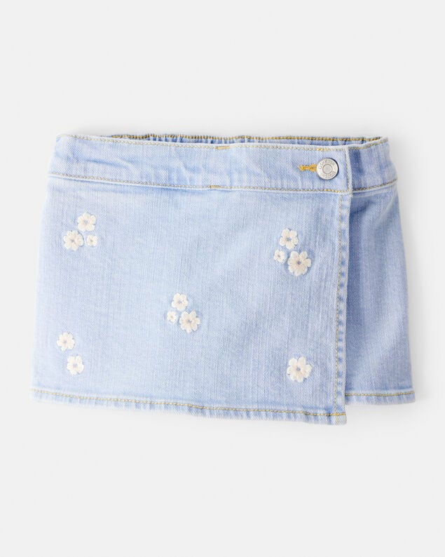 Product image 1 of Baby Girl Embroidered Denim Skort - Blue