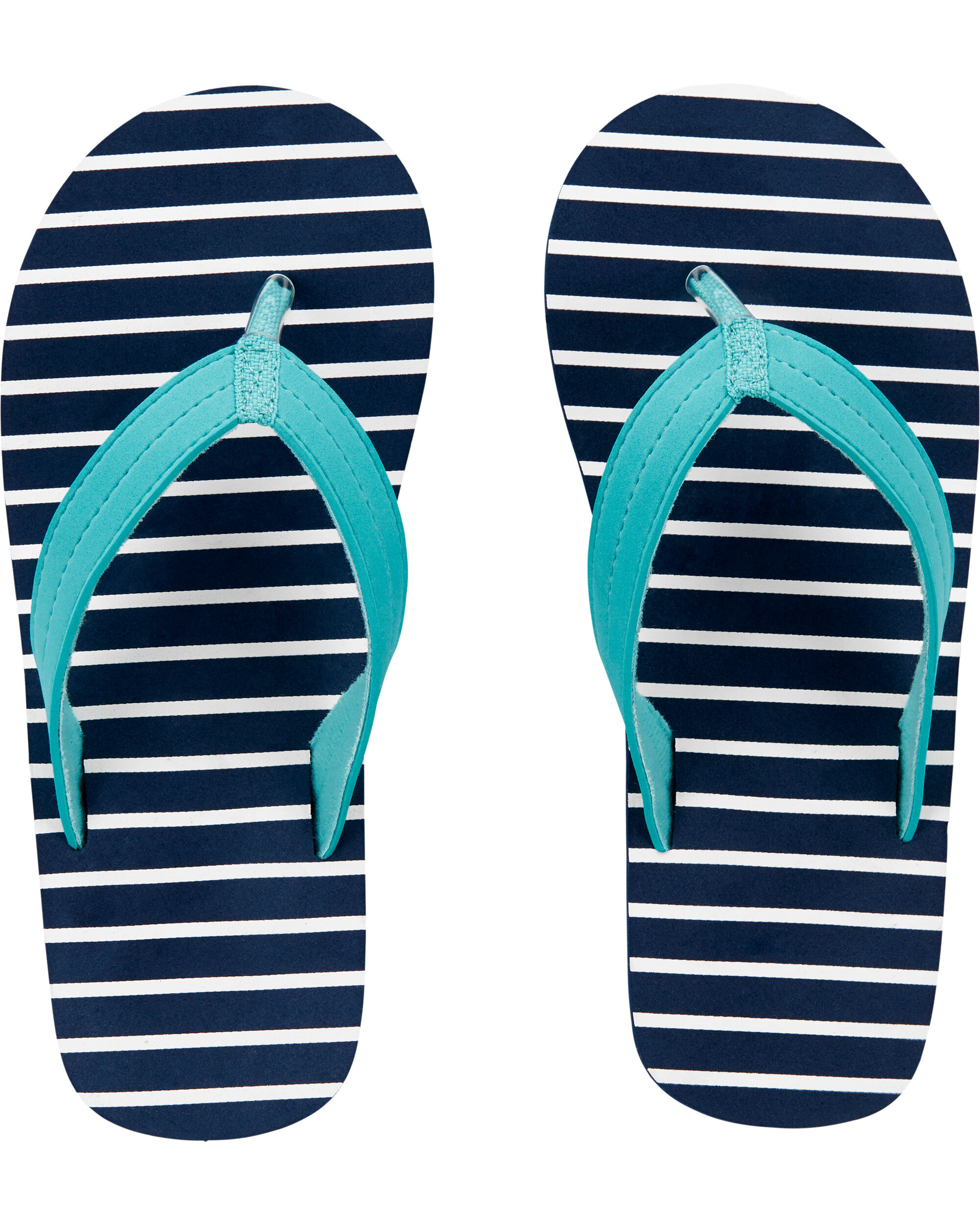 striped flip flops