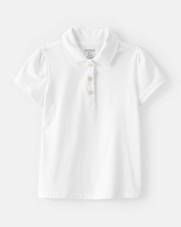 Product image 1 of Toddler Pique Uniform Polo Shirt -  White