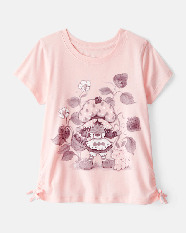 Product image 1 of Kid Strawberry Shortcake Ruched Short-Sleeve Graphic Tee - Pink