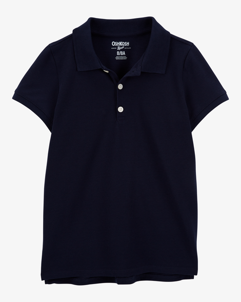 Girls Piqué Polo Shirt - Navy