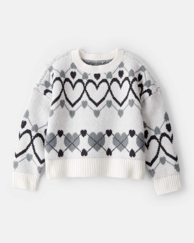 Product image 1 of Girls Heart Sweater - White