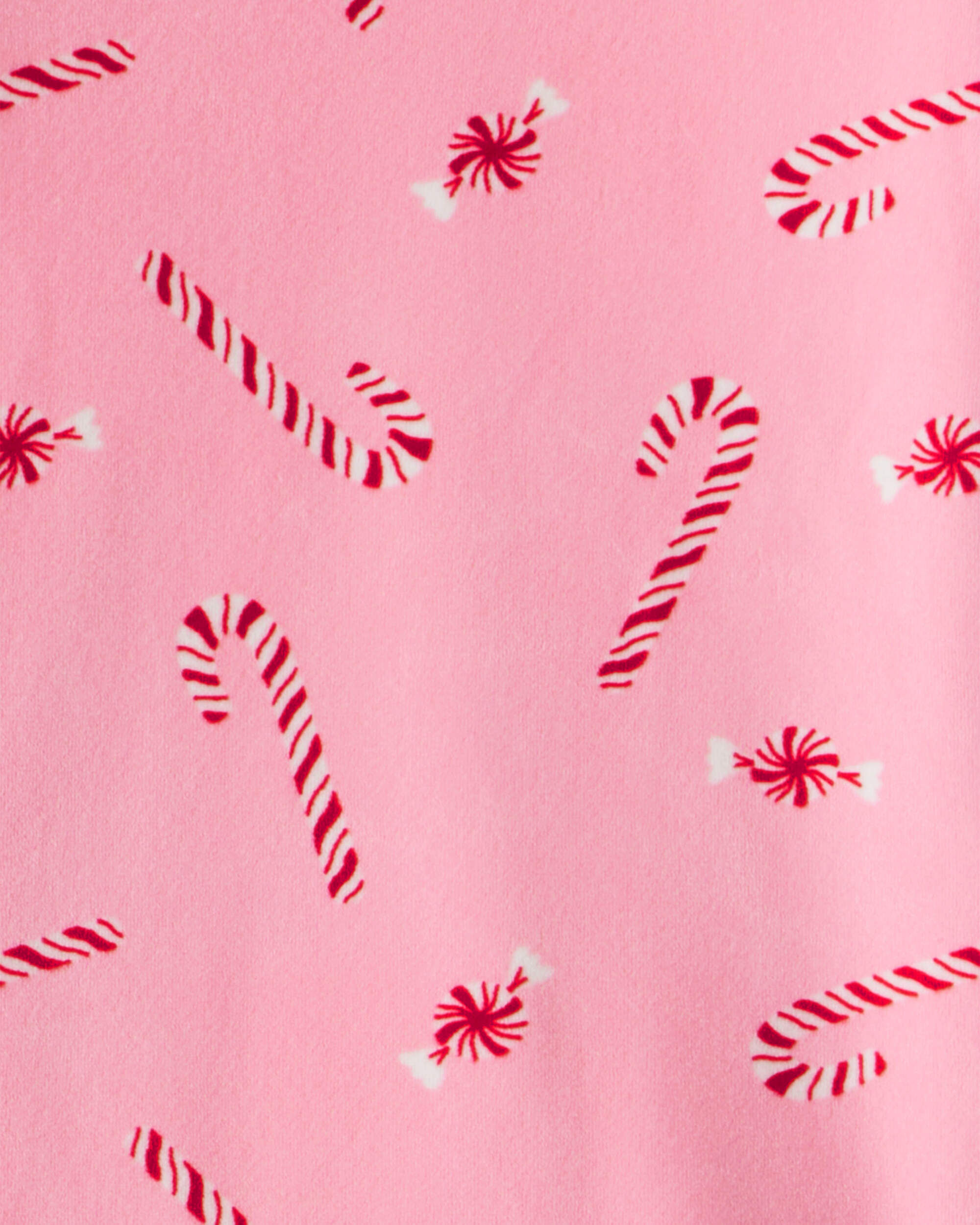 Toddler Girl Peppermint Print DreamPlush Long-Sleeve Snug Fit 2-Piece Pajamas - Pink