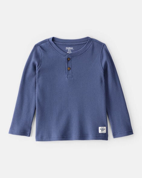 Toddler Boy Long-Sleeve Henley Shirt - Blue