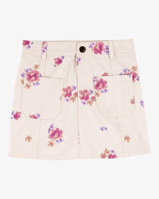 Product image 1 of Kid Twill Floral Print Skirt - Ivory