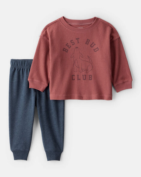baby boy best bud long-sleeve tee & pant set
