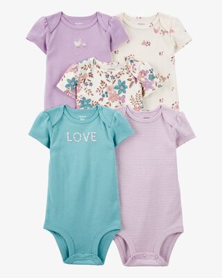 Product image 1 of Baby 5-Pack Floral Short-Sleeve Bodysuits
