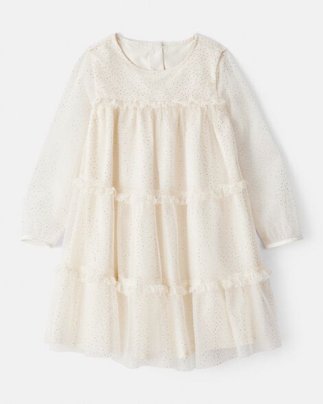 toddler girl tulle dress - cream