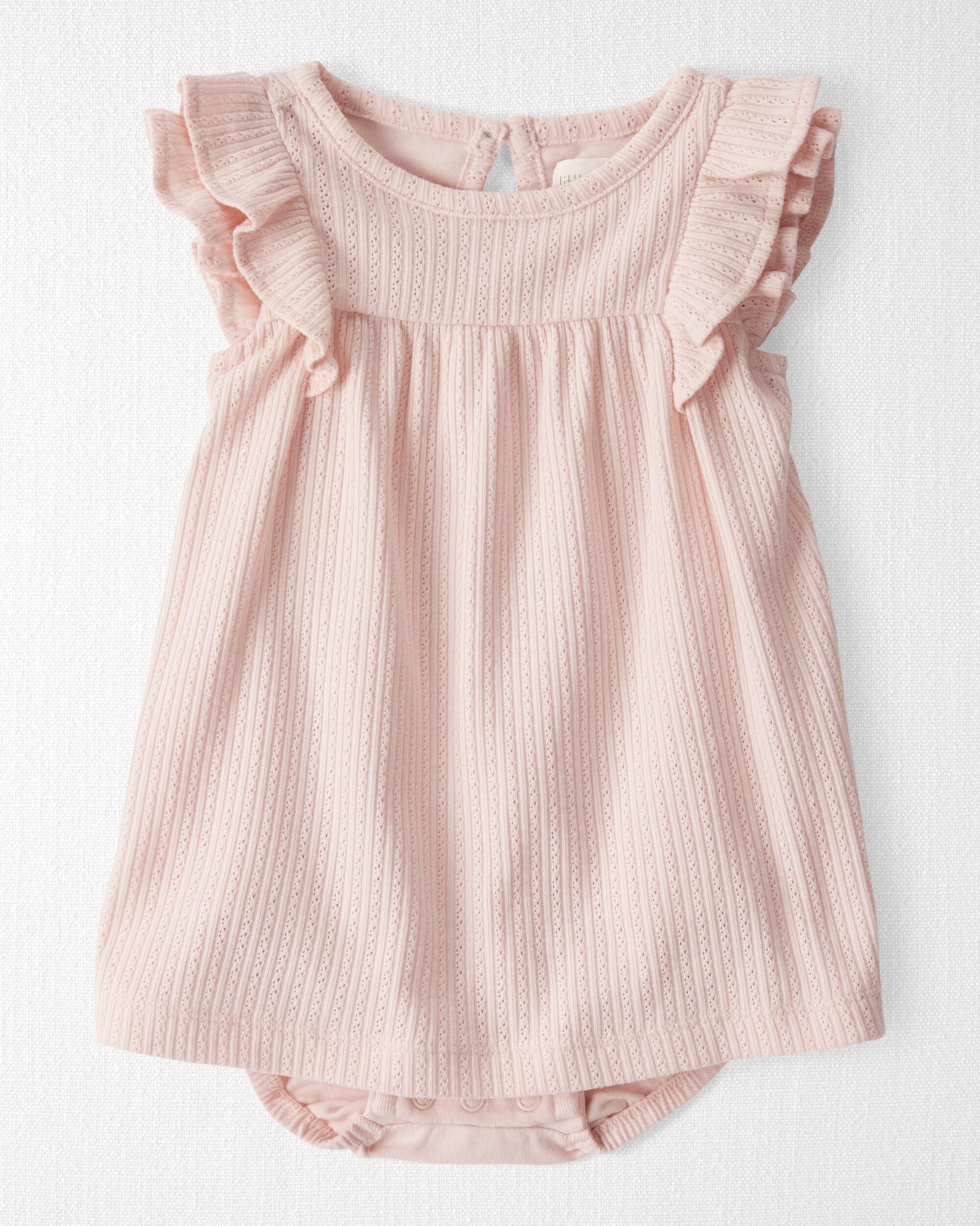 Baby Girl Pointelle Romper Made With Organic Cotton