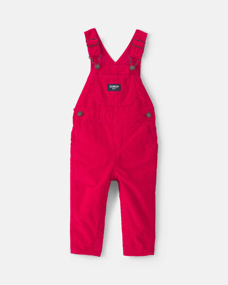 Baby Girl Corduroy Overalls - Red