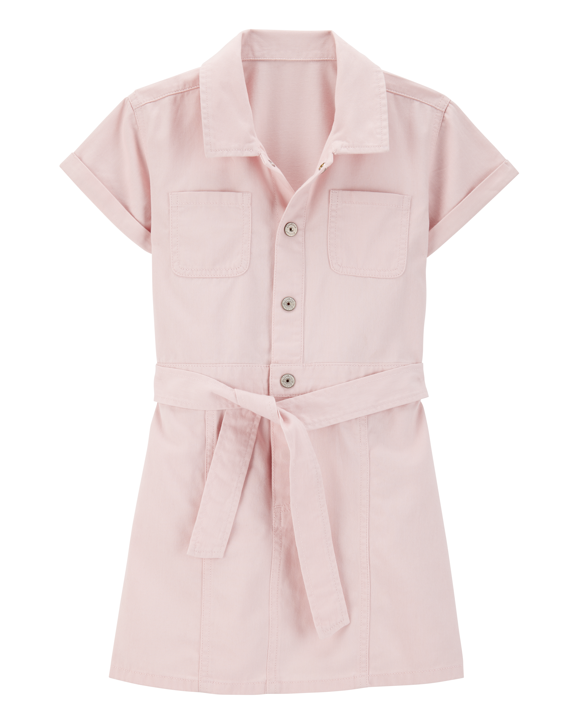 Kid Solid Short-Sleeve Dress - Pink