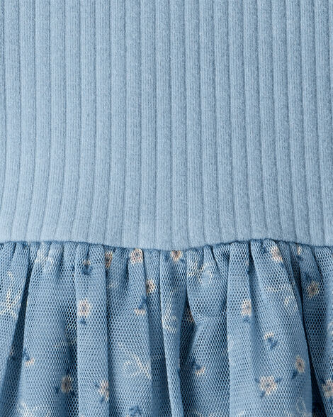  Product image 4 of Baby Girl Floral Print Long-Sleeve Dress - Blue