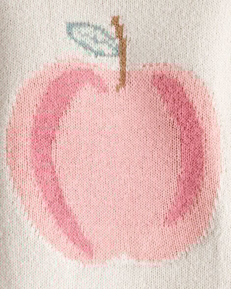 Toddler Girl Apple Long-Sleeve Sweater - Ivory