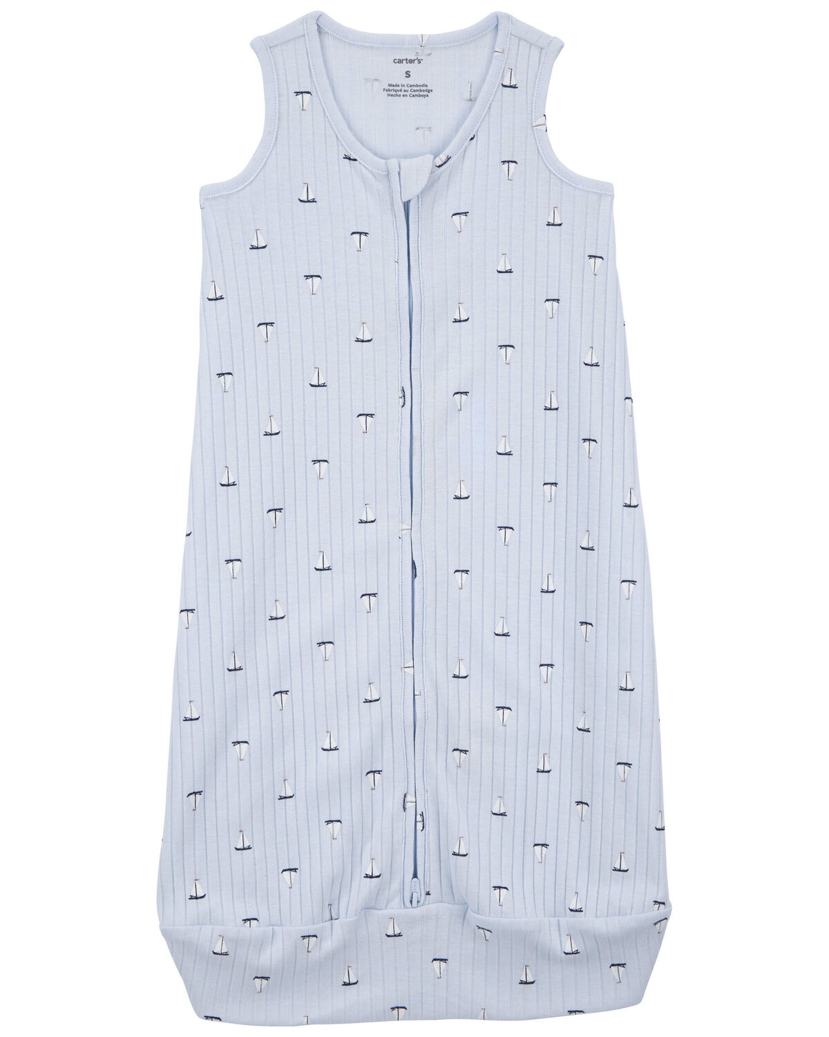 Blue Baby Sailboat 2Way Zip Wearable Blanket