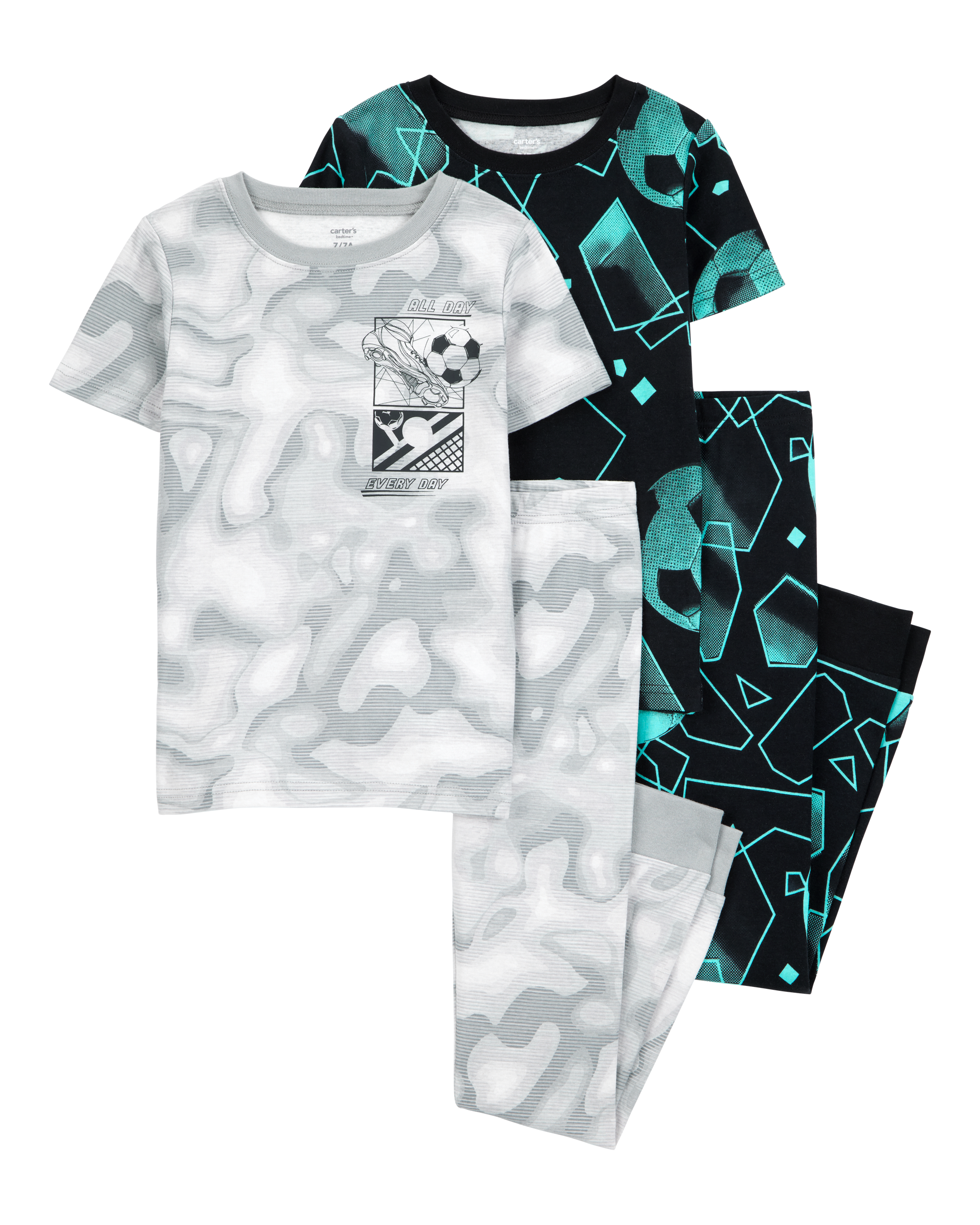 Kid 4-Piece Sports Cotton Pajamas