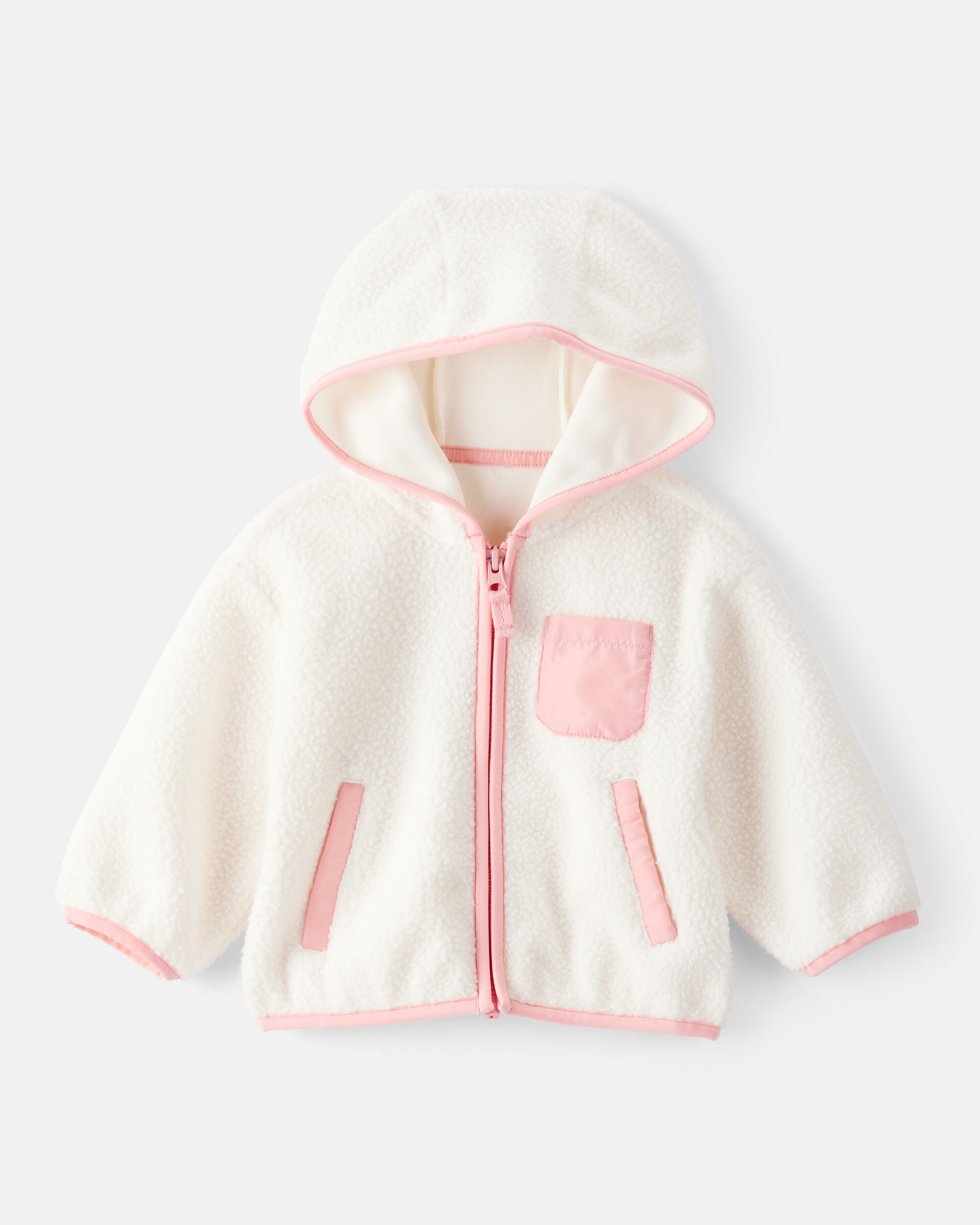 Baby Girl Sherpa Zip-Up Jacket - Ivory - Carter's | Carter's