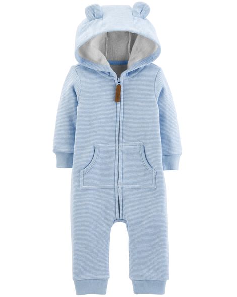 dog hooded fleece jumpsuit