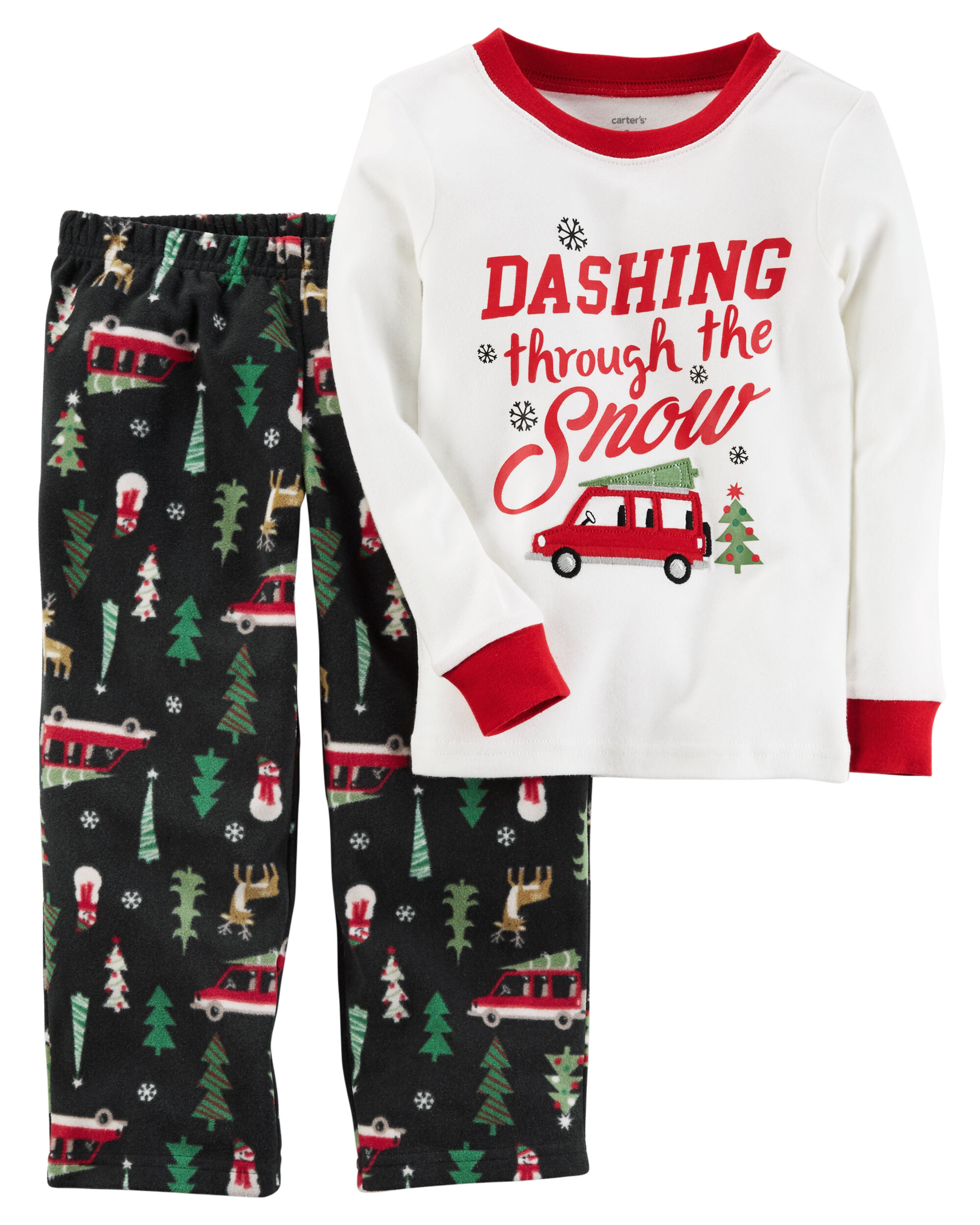 carters christmas fleece pajamas