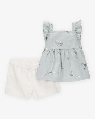 Product image 1 of Baby 2-Piece Flutter Tank & Pull-On Short Set - Blue/White