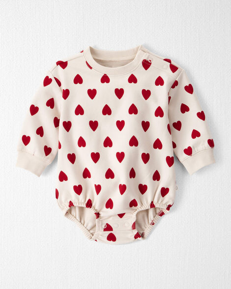 Baby Organic Cotton Bubble in Forever Hearts Print