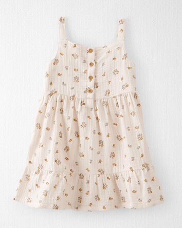 Toddler Organic Cotton Floral Print Gauze Dress
