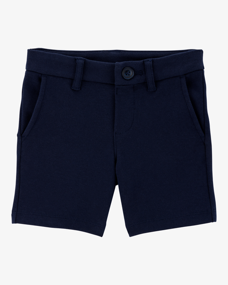 Toddler Ponte Knit Uniform Shorts - Navy