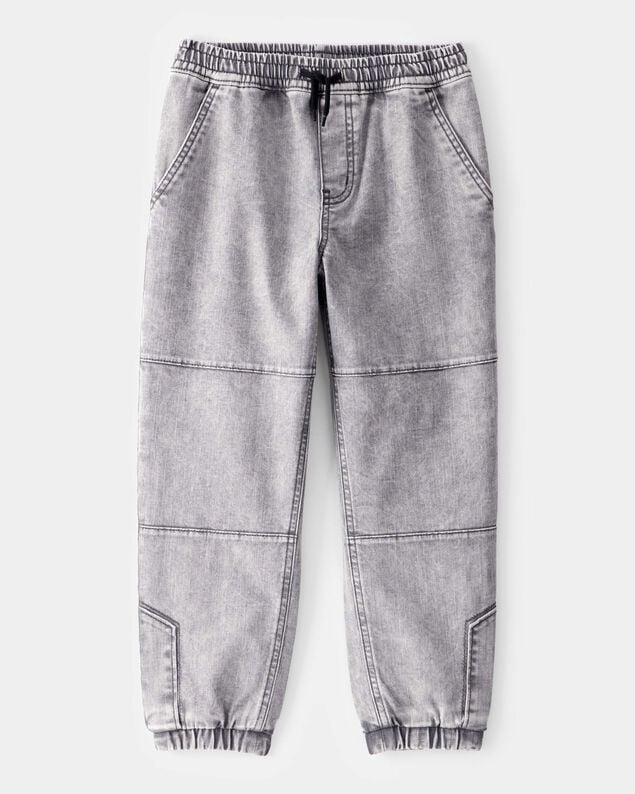 Product image 1 of Kid Tapered Iconic Denim Drawstring Joggers -  Volcano Wash