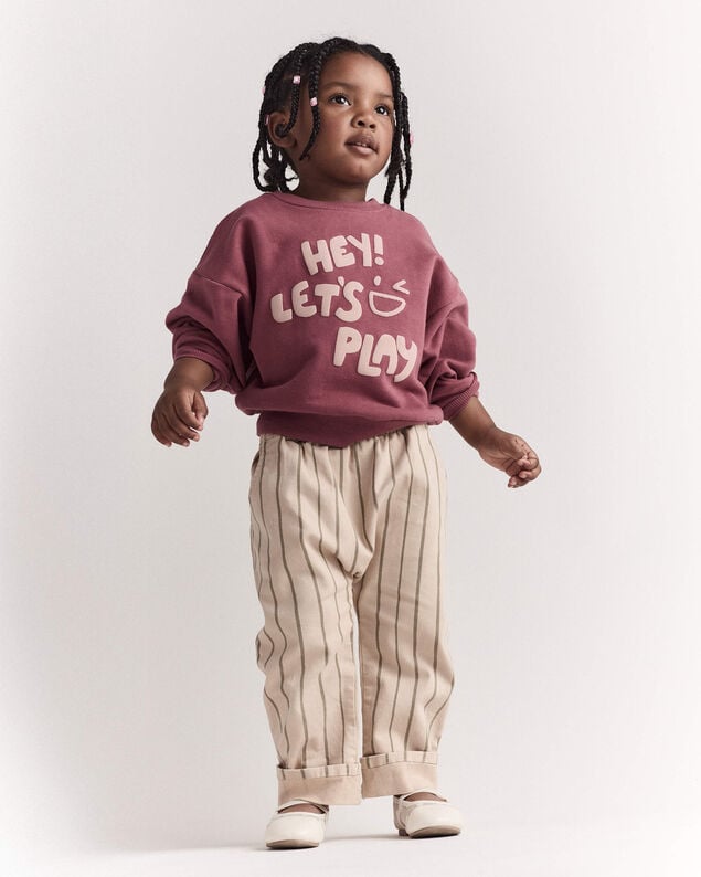 Product image 2 of Toddler 'Hey! Let's Play' Dolman-Sleeve Sweatshirt - Burgundy
