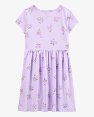 Product image 2 of Kid Floral Short-Sleeve Dress - Purple